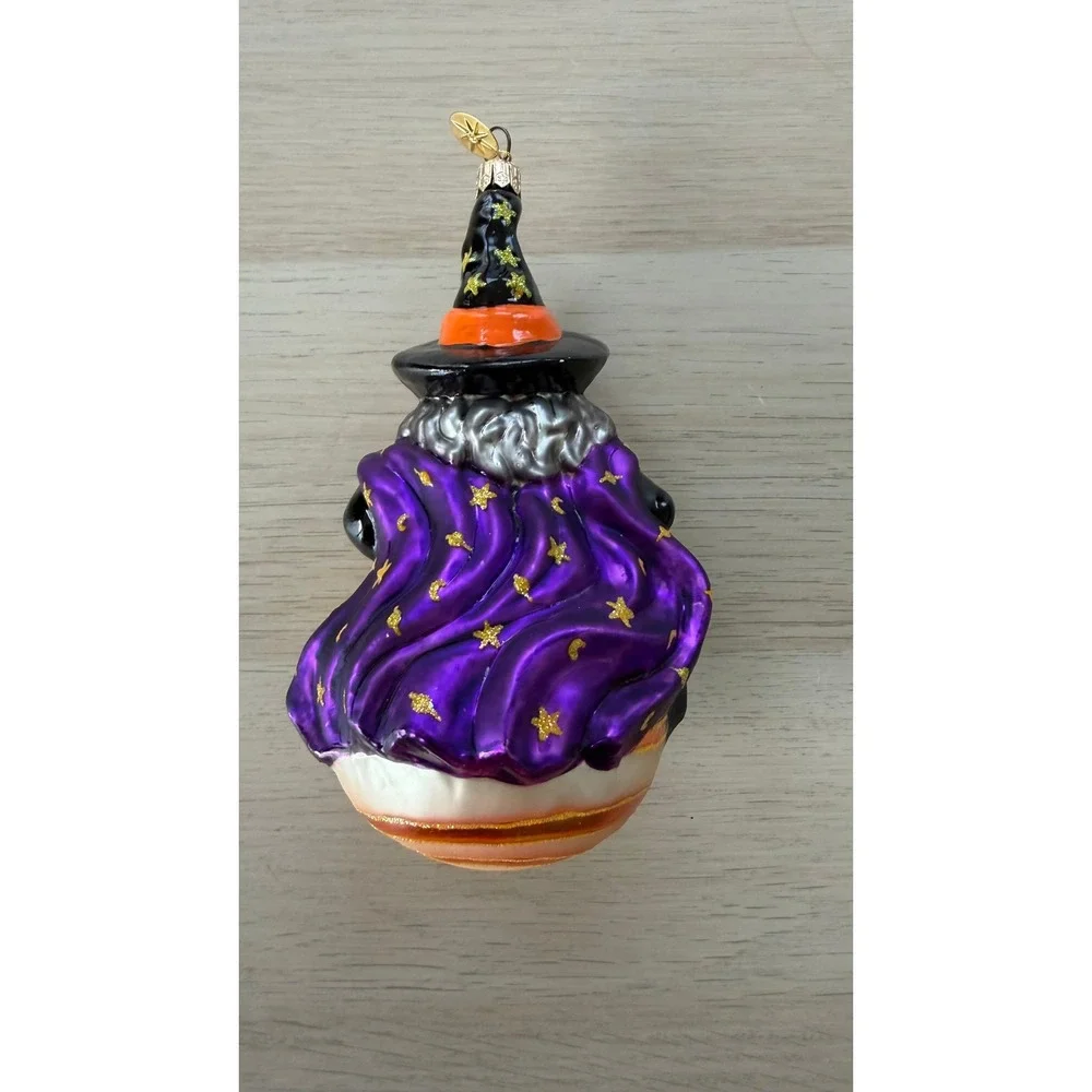 Christopher Radko Halloween Witch Glass Ornament Purple Cape Star Charm Poland - Picture 5 of 6